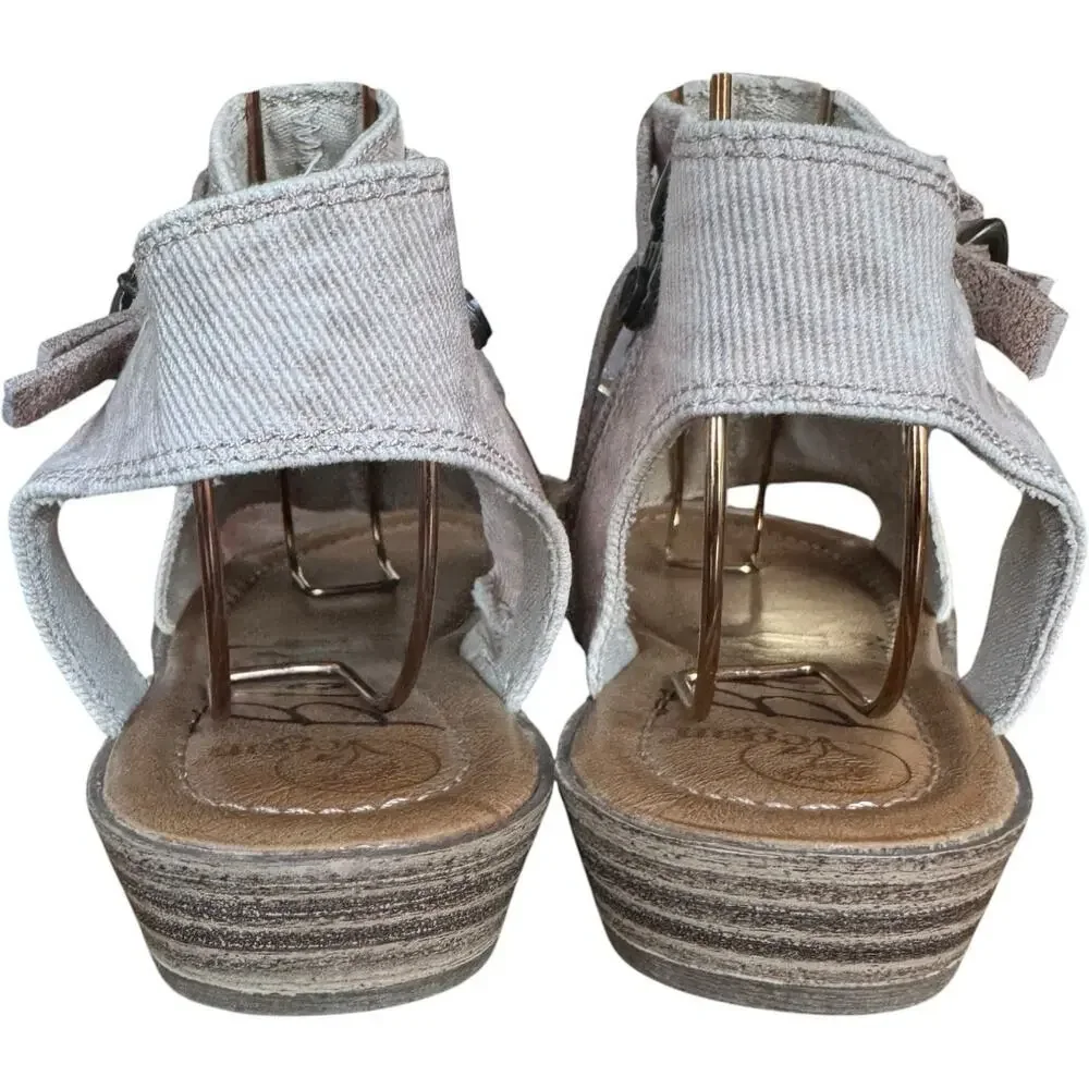 Blowfish Malibu Blush Pink Ankle Strap Zip Up High Top Sandals Women’s 6.5 NEW